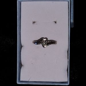 925 diamond pave heart ring